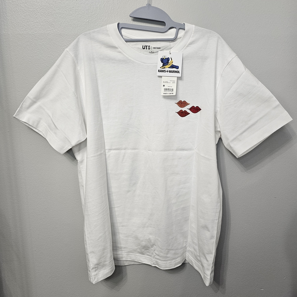 Uniqlo x KAWS White Tee with Red Lips Graphic